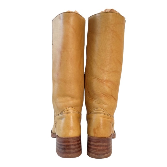 Frye Vintage Banana Yellow Leather Campus Boots Size 6.5 - Picture 5 of 13